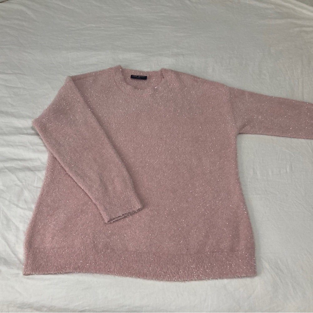 Lane Bryant Shimmering Blush Crew Neck Sweater